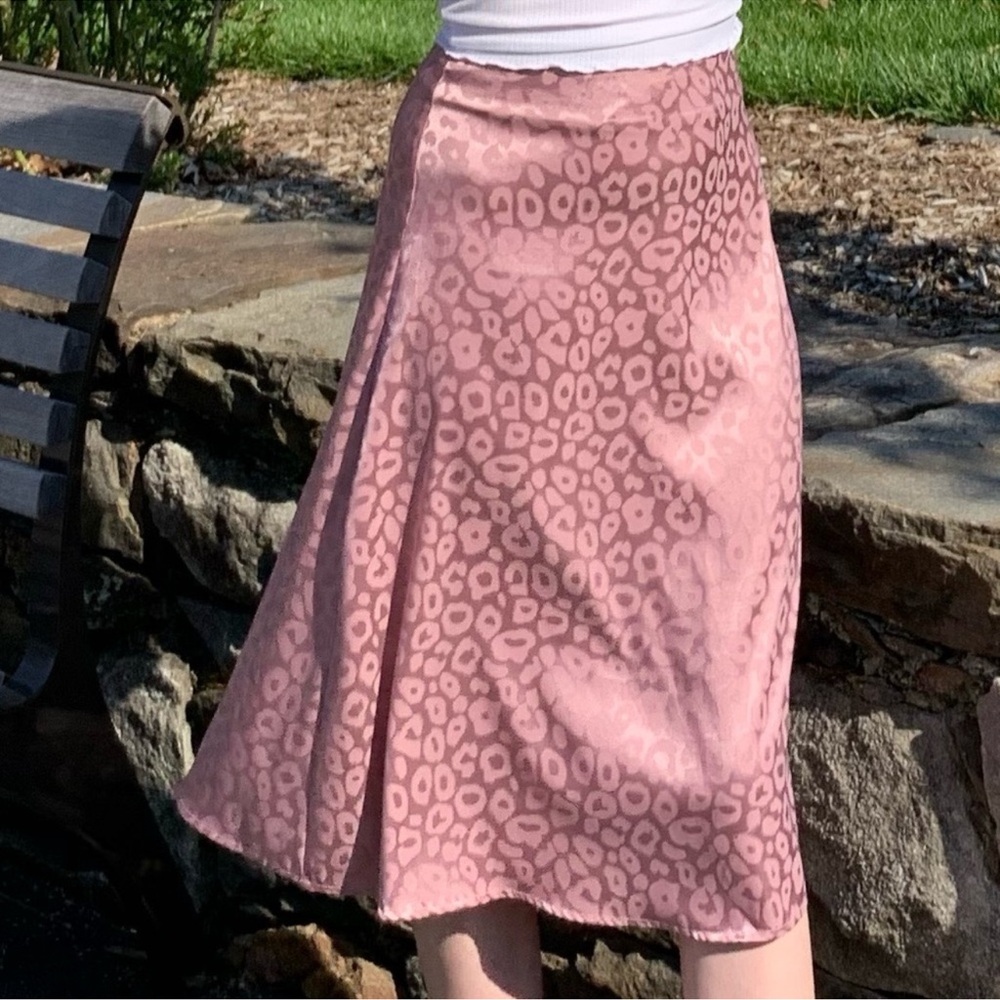Vine & Love Leopard Slip Midi Skirt